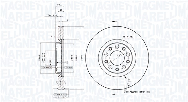 BRAKE DISC JEEP RENEGADE SUV (BU, B1, BV