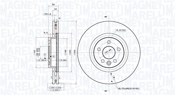 BRAKE DISC LAND ROVER RANGE ROVER EVOQUE