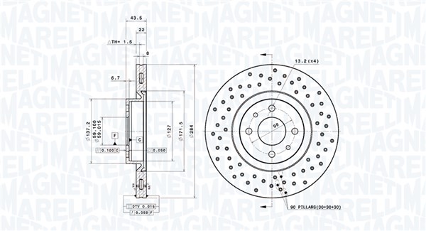 BRAKE DISC ABARTH 500 / 595 / 695 ABARTH