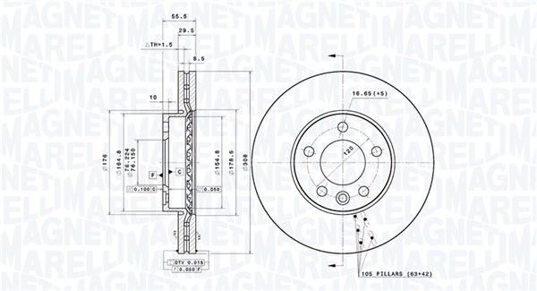 BRAKE DISC VW TOUAREG (7LA, 7L6, 7L7) VW