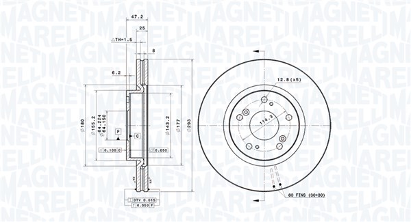 BRAKE DISC HONDA CIVIC IX (FK) HONDA CIV
