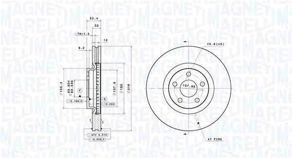 BRAKE DISC FORD USA EDGE FORD USA EDGE