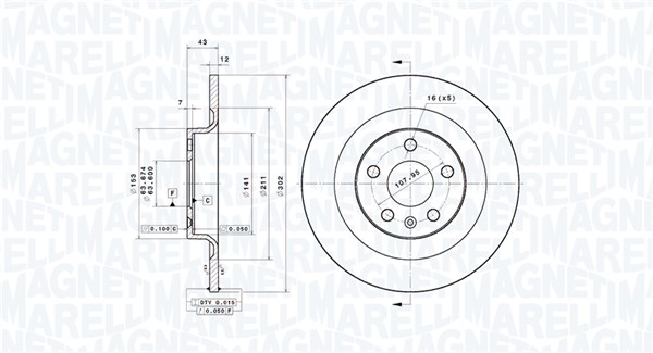 BRAKE DISC VOLVO V60 II (225, 227) VOLVO