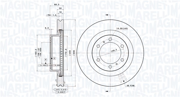 BRAKE DISC TOYOTA LAND CRUISER VAN ( J15