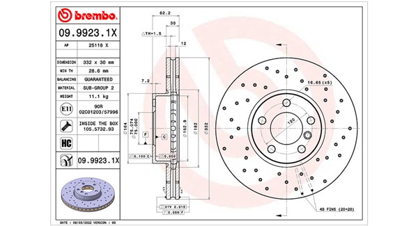 DISCO FRENO BMW X5 (F15, F85)