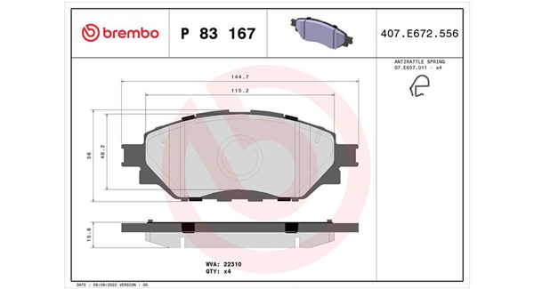 PASTIGLIE FRENO TOYOTA