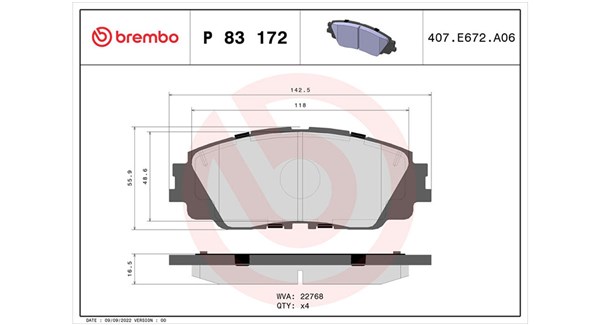 PASTIGLIE FRENO DAIHATSU/LEXUS/TOYOTA/TO