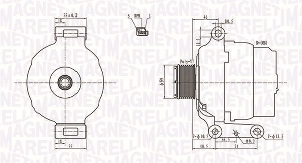MARELLI ALTERNATOR FORD TRANSIT 2.4