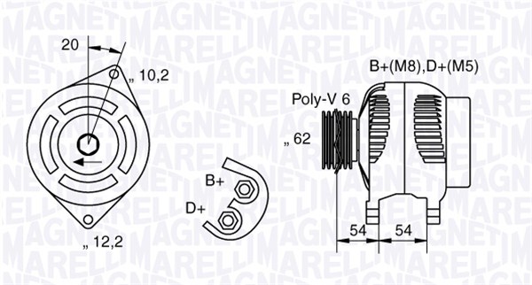 MARELLI ALTERNATORE 145.146.155 1.6. 1.7 - MAREA