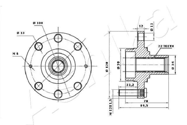 MOZZO RUOTA ASHIKA AVEO 1.2 08>