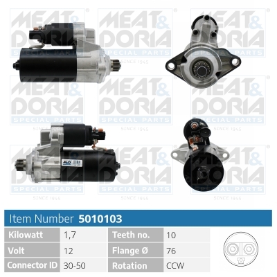 Motorino avviamento Audi/VW - 12V1,7kW