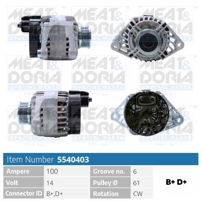 Alternatore Fiat Motori 1,9 JTD 100 Ah.