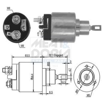 Elettromagnete, motore d'avviamento MEAT & DORIA 46002