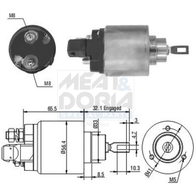 Elettromagnete, motore d'avviamento MEAT & DORIA 46004