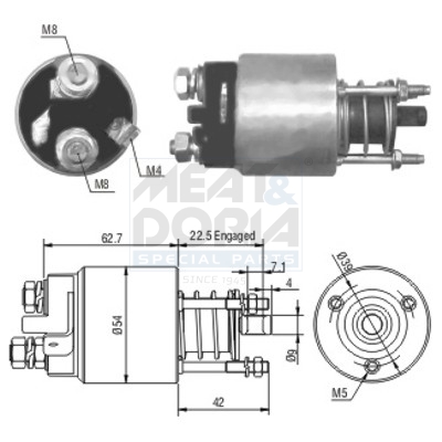 Elettromagnete, motore d'avviamento MEAT & DORIA 46005
