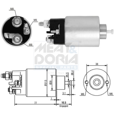 Elettromagnete, motore d'avviamento MEAT & DORIA 46014