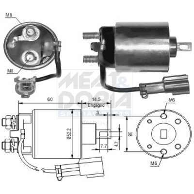 Elettromagnete, motore d'avviamento MEAT & DORIA 46023