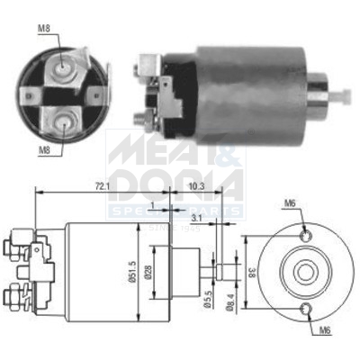 Elettromagnete, motore d'avviamento MEAT & DORIA 46025