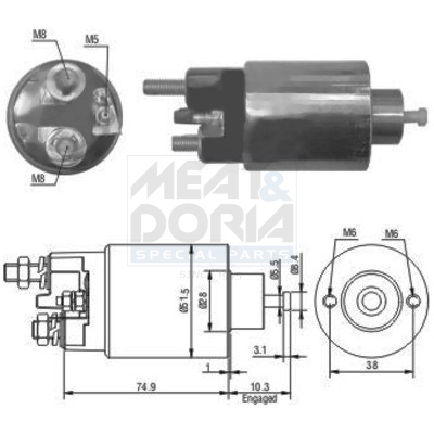 Elettromagnete, motore d'avviamento MEAT & DORIA 46029