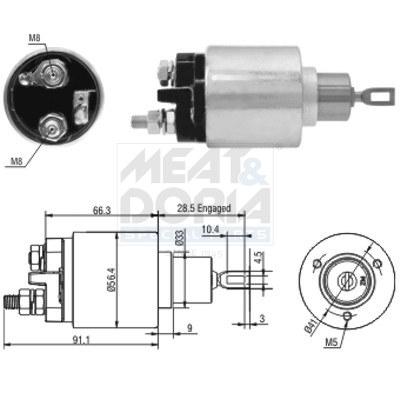 Elettromagnete, motore d'avviamento MEAT & DORIA 46033