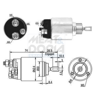 Elettromagnete, motore d'avviamento MEAT & DORIA 46034