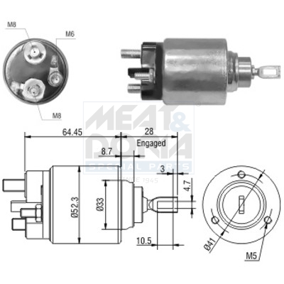 Elettromagnete, motore d'avviamento MEAT & DORIA 46040