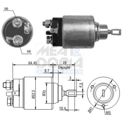 Elettromagnete, motore d'avviamento MEAT & DORIA 46041