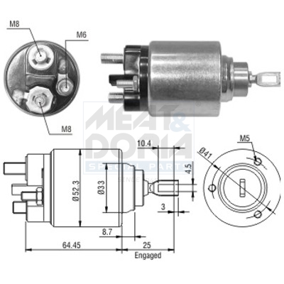 Elettromagnete, motore d'avviamento MEAT & DORIA 46043