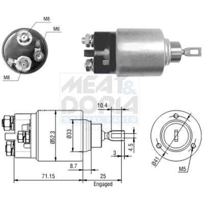 Elettromagnete, motore d'avviamento MEAT & DORIA 46044