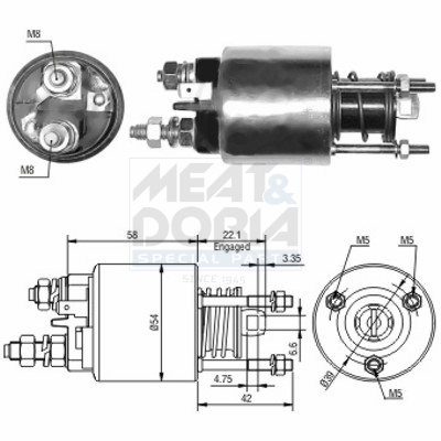 Elettromagnete, motore d'avviamento MEAT & DORIA 46047