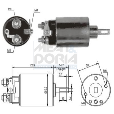Elettromagnete, motore d'avviamento MEAT & DORIA 46055
