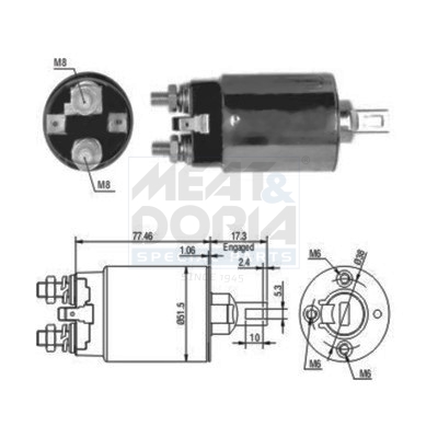 Elettromagnete, motore d'avviamento MEAT & DORIA 46057