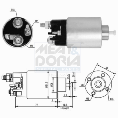 Elettromagnete, motore d'avviamento MEAT & DORIA 46058