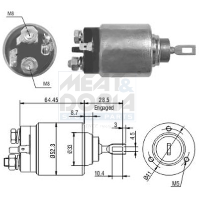 Elettromagnete, motore d'avviamento MEAT & DORIA 46071
