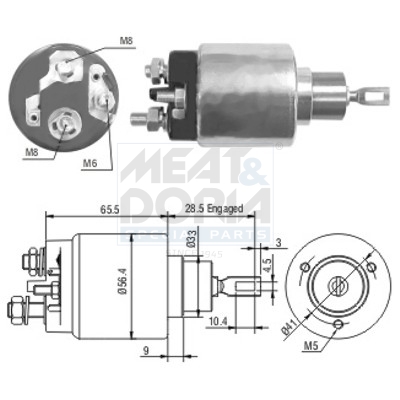 Elettromagnete, motore d'avviamento MEAT & DORIA 46072