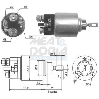 Elettromagnete, motore d'avviamento MEAT & DORIA 46075