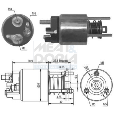 Elettromagnete, motore d'avviamento MEAT & DORIA 46076