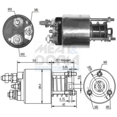 Elettromagnete, motore d'avviamento MEAT & DORIA 46077