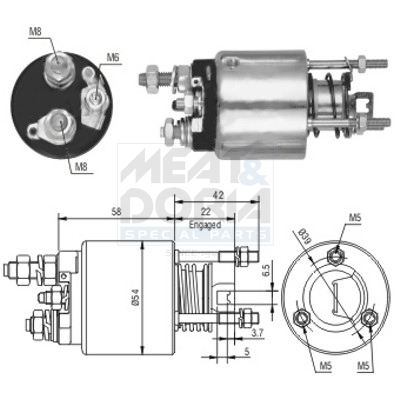 Elettromagnete, motore d'avviamento MEAT & DORIA 46078