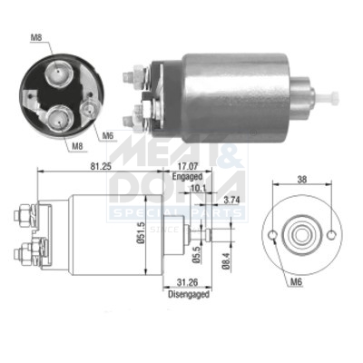 Elettromagnete, motore d'avviamento MEAT & DORIA 46082