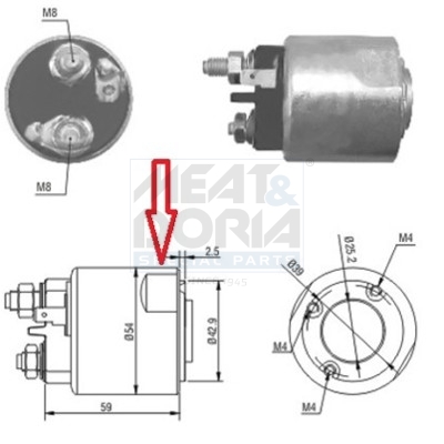 Elettromagnete, motore d'avviamento MEAT & DORIA 46086