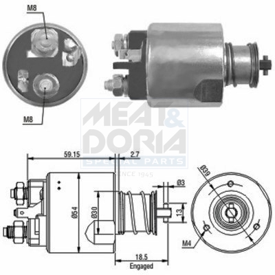 Elettromagnete, motore d'avviamento MEAT & DORIA 46087