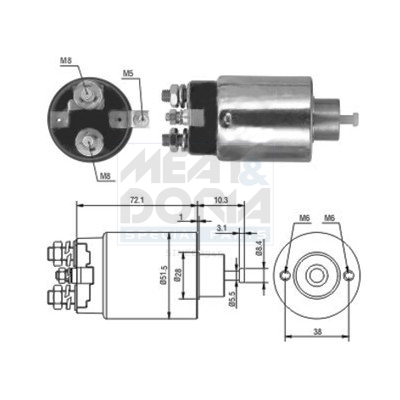 Elettromagnete, motore d'avviamento MEAT & DORIA 46093