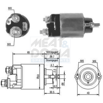 Elettromagnete, motore d'avviamento MEAT & DORIA 46097