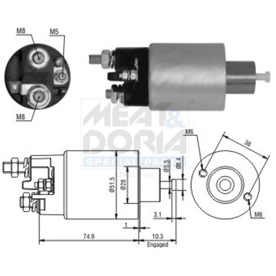 Elettromagnete, motore d'avviamento MEAT & DORIA 46099
