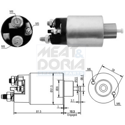 Elettromagnete, motore d'avviamento MEAT & DORIA 46100