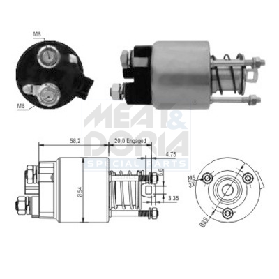 Elettromagnete, motore d'avviamento MEAT & DORIA 46101