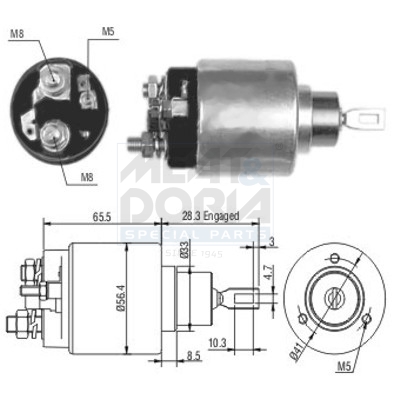 Elettromagnete, motore d'avviamento MEAT & DORIA 46106