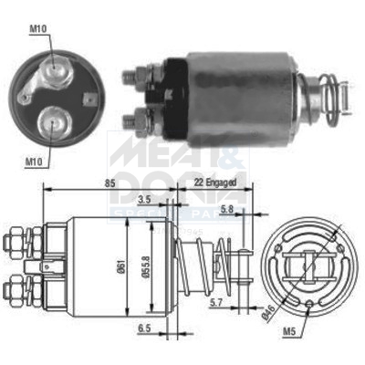 Elettromagnete, motore d'avviamento MEAT & DORIA 46119