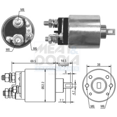Elettromagnete, motore d'avviamento MEAT & DORIA 46122